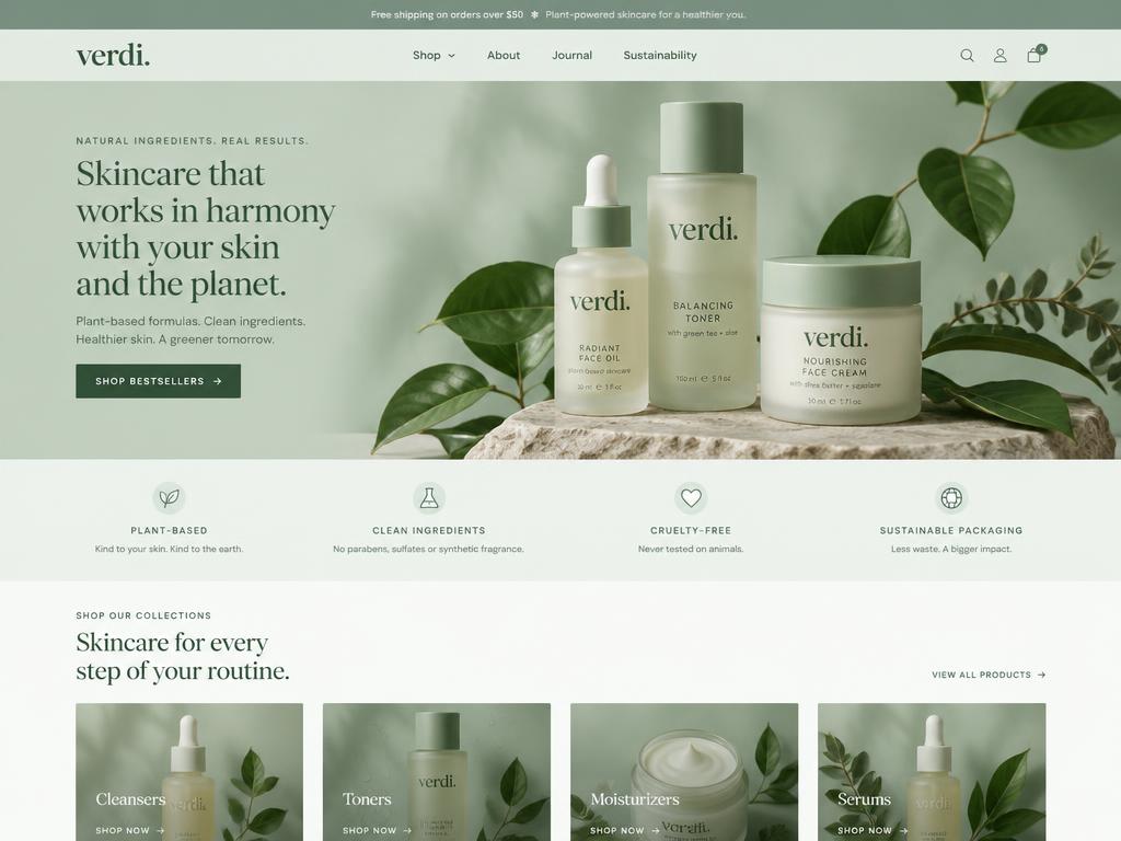 Example Skincare storefront